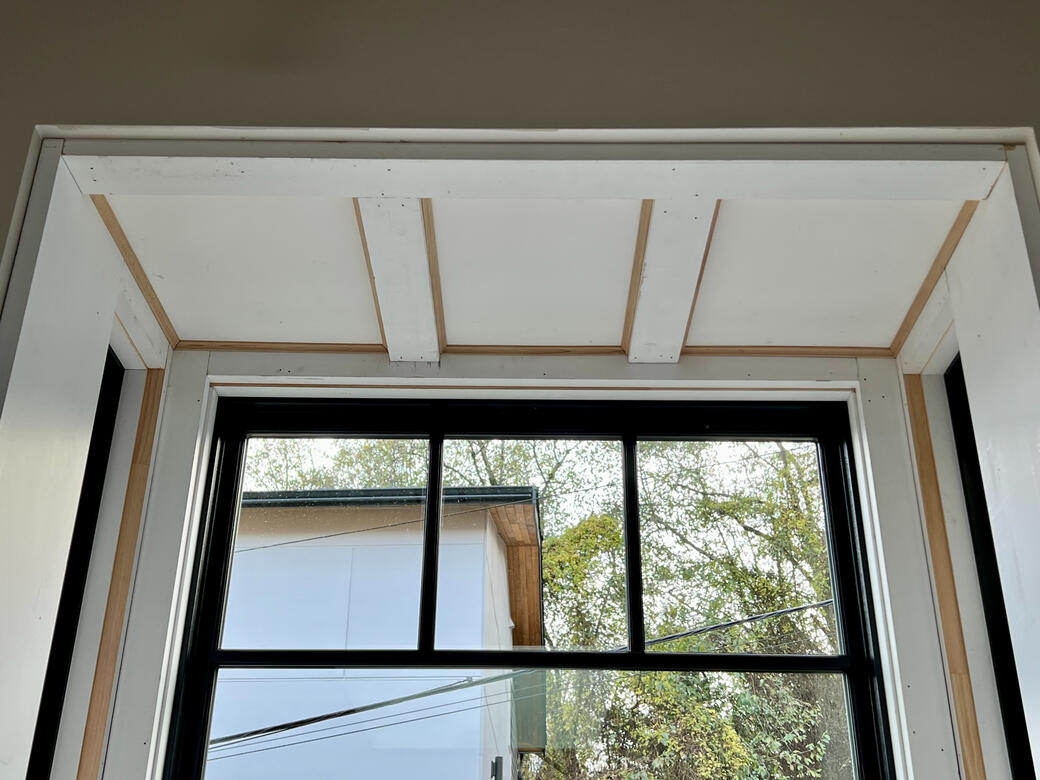 Custom Garden window with unfinished trim